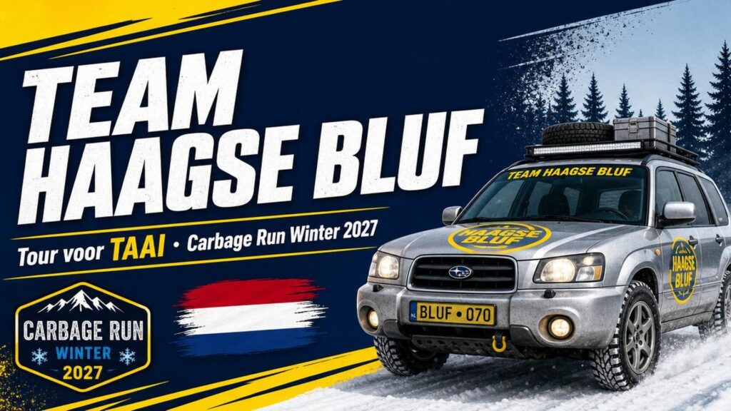 Team Haagse Bluf rijdt Carbage Run voor Stichting TAAI