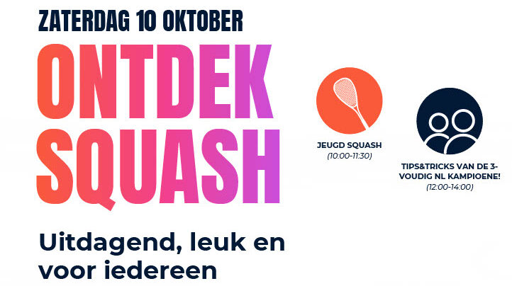 Ontdek squash tijdens gratis open dag bij Houtrust Squash
