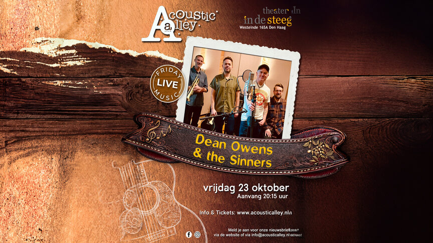 Schotse zanger Dean Owens komt naar Acoustic Alley